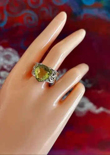 B. Paz Israel Sterling Lemon Quartz Statement Ring 925 Silver