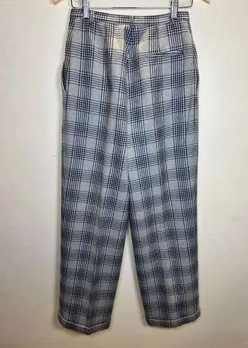 Oscar de la Renta Women's Size 6 Gray Wool Plaid Dress Pants Business Casual EUC