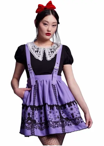 Her Universe Studio Ghibli Kikis Delivery Service Purple Suspenders Skirt Large