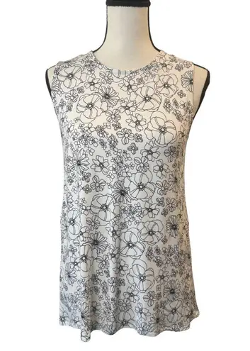 J. Jill Women’s Floral Sleeveless Top Size S White
