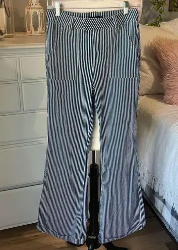 Forever 21 Striped Flare Leg Jeans Bell Bottoms Stretchy Womens Medium High Waist