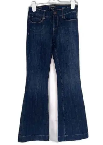 Seven7  Dark Wash Denim Blue Sexy Flare Non Destructed Jeans Size 28