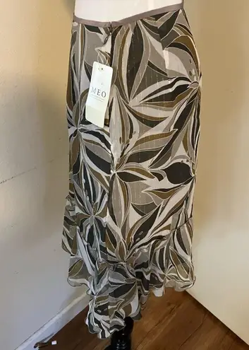 Vintage Japanese Meo Print Floral Motif Design Skirt early 00s Green