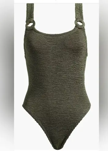 HINZA G Domino One Piece Swimsuit, BRAND NEW, Metallic Khaki, $270 Green Size undefined