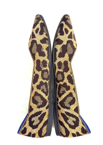 Rothy's The Point Brown & Tan Leopard Animal Print Flats Shoes Size 9