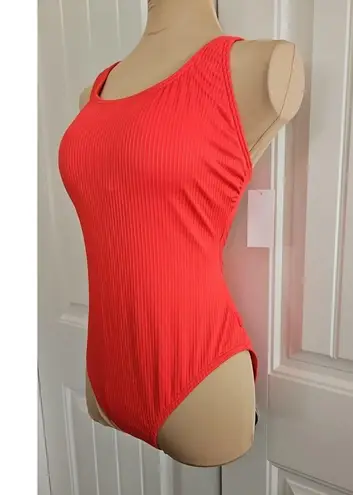 Michael Kors Swimsuit Sz 14 Sea Coral Ribbed Adjustable X Straps Removable Pads