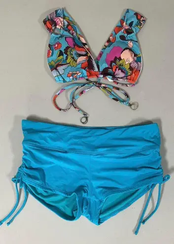 Beach Club Beach House Soluna Swim Blue Groovy Floral Bathing Suit Bikini Swim Coords Matching Set 🌸💙