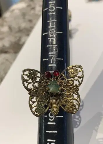 Lot Of 3 Beautiful Adjustable Ornate Women's Costume Rings