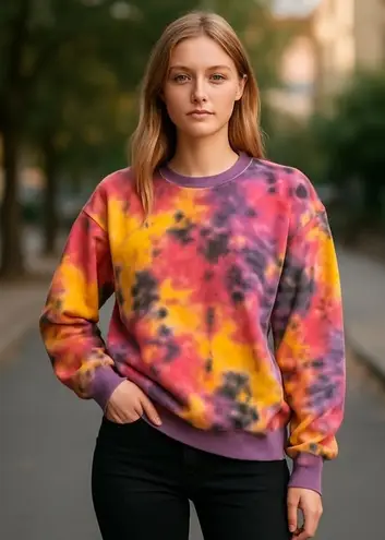 All in Favor All In Favor Tie Dye Pullover Sweatshirt Multicolor Womens - Image 1