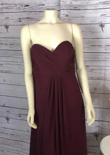 Bill Levkoff Chiffon strapless gown, sweetheart neckline, pleated bodice size 14