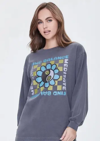 Find Balance and Meditate long sleeve oversize shirt, brand new with tag Multi Size L
