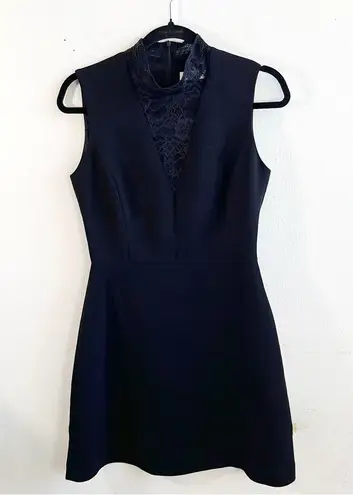 Dress Black Lace Neckline Sleeveless Short Dress Sz M (Sandro 2) EUC