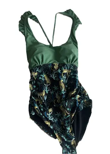 Ruffle Butts Women’s Cheetah Safari Print One Piece Bathing Swim Suit Medium