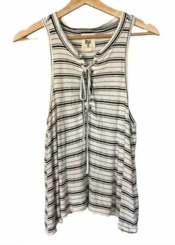 Billabong  Let Loose Black & White Lace Up Tank Top L