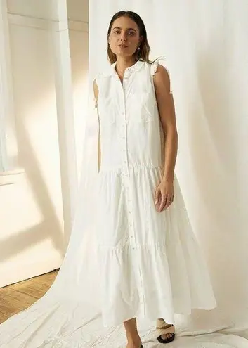 Mon Renn Harriet Midi Dress Size US/Medium White