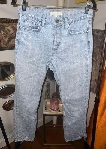 Jonathan Simkhai Paisley Print Distressed Jeans size 26