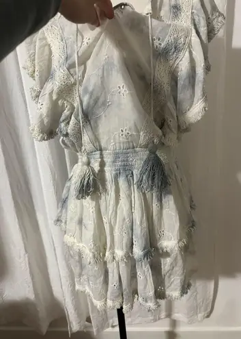 Surf Gypsy Ruffle Mini Eyelet Tie Dye Dress