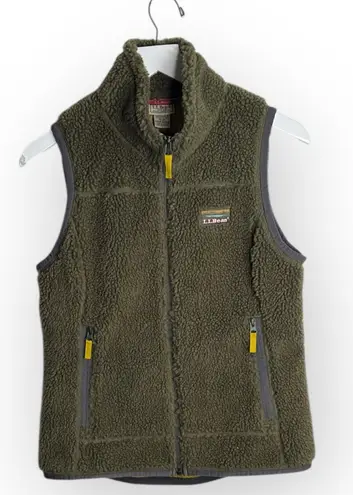 L.L.Bean Mountain Pile Fleece Vest in Kelp Green W2002 Sz XS