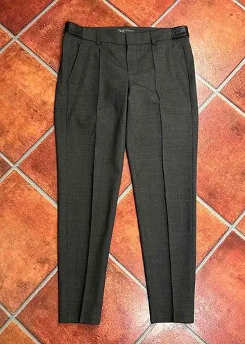 Vince Wool and Lamb Leather Pleated Trousers Size 2 Gray