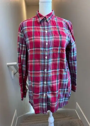 Lauren Ralph Lauren Women's Red Plaid Flannel Shirt Lauren Jeans Co Size Small