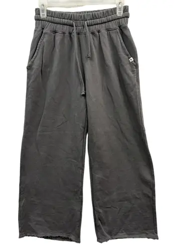 Pact Women's Organic Cotton Grey Cropped Wide Leg Lounge Sweat Lounge Pants XS