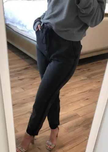 Versona Black Pants With Tuxedo Stripe And Drawstring Waist