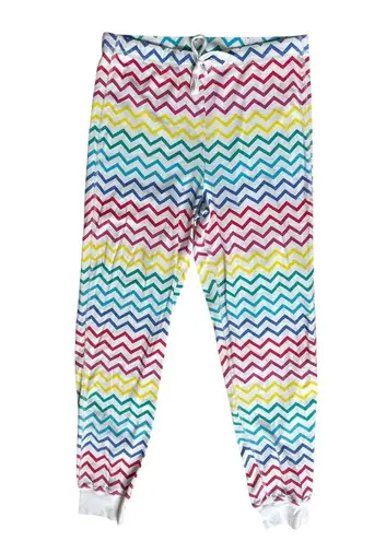 NWOT PRIMARY Adult Pajama Set in Rainbow Zig Zag Stripe Size Medium