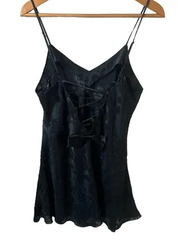 Victoria's Secret  Gold Label Vintage Women's Large Nightie Lace up Sexy Black