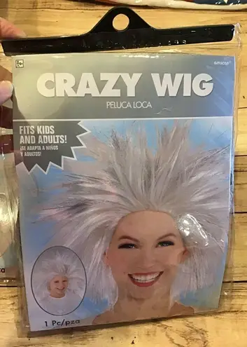 Crazy wig silver & grey adult or child