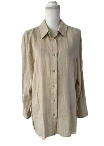 Elie Tahari Solid Linen Shirt