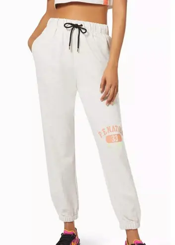 P.E Nation Gray Logo Sweatpants Organic Cotton Size Large