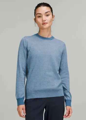 Lululemon  Silk-Blend Crewneck Pullover Sweater Heathered Soft Denim Size 2