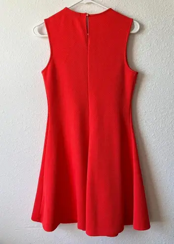 Soprano orange red fit and flare sleeveless summer dress