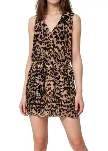 Cecico Leopard Print Sleeveless Dress with Lace Back Size Medium - New with Tags