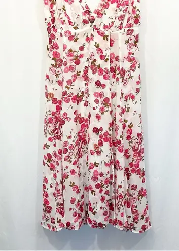 Reformation  Wrap Tie Strap Rose Print Midi Dress