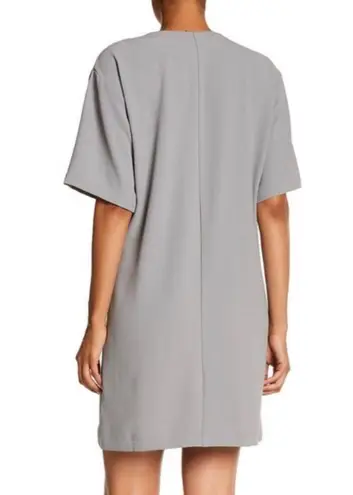 Bobeau Grey Surplice Faux Wrap Shift Dress NEW