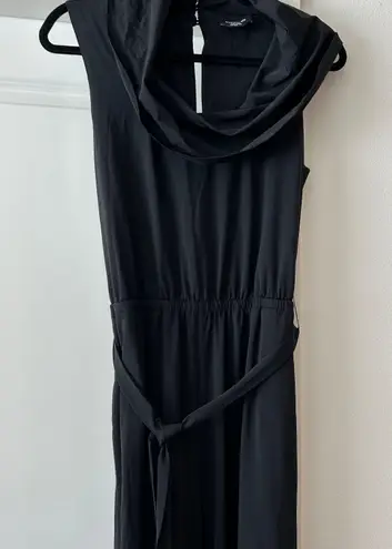 Bebe Cowl neck short sleeve long belted classy Jumpsuit