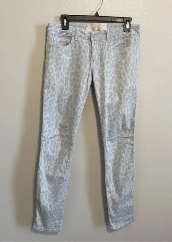 Bella Dahl Anthropologie Gray Leopard Print Skinny Jeans Size 27