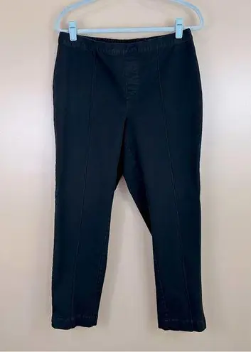 Isaac Mizrahi Black Pintuck Ankle Elastic Waist Stretch Pull On Pants 16 Tall