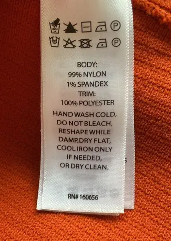 Bailey 44 Tulle Sleeve Tank Top Copper Ribbed Scoop Neck Size Large