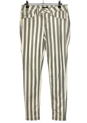 Bebe  Gray & White Pinstripe Skinny Jeans 29