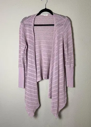 Painted Threads Open Weave Drape Front Blush Pink Cardigan Size Medium