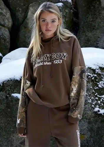 Playboy  By PacSun Camo Layered Hoodie