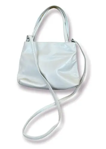 Perlina Leather Light Grey Small Crossbody convertible handbag Purse