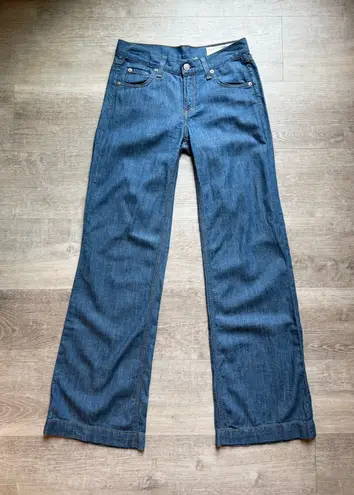 Rag and Bone  Chambray Wide Leg Low Rise Jeans Size 24 Style W1589K700CHA - Image 1