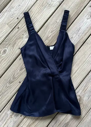 Victoria Beckham Women's Navy 100% Silk Sleeveless Top Size 2