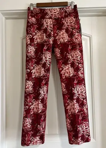 Soft Surroundings NWT  Ponte Straight Leg rayon blend floral Pant Sz S