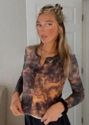 Cutest ππ Long Sleeve Cropped Tie Dyed Vintage Y2K Top