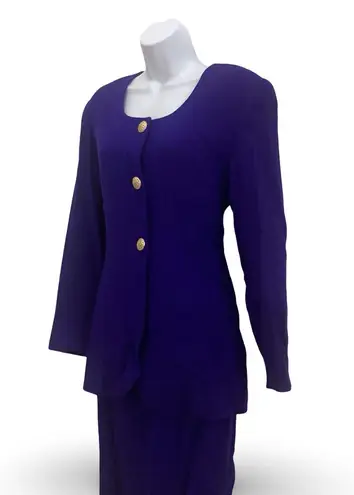 Bill Alvira Wool Skirt Suit Purple Size 8
