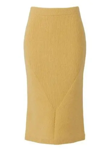 Sweet Baby Jamie Yellow Knit Pencil Midi Skirt Size Large AS